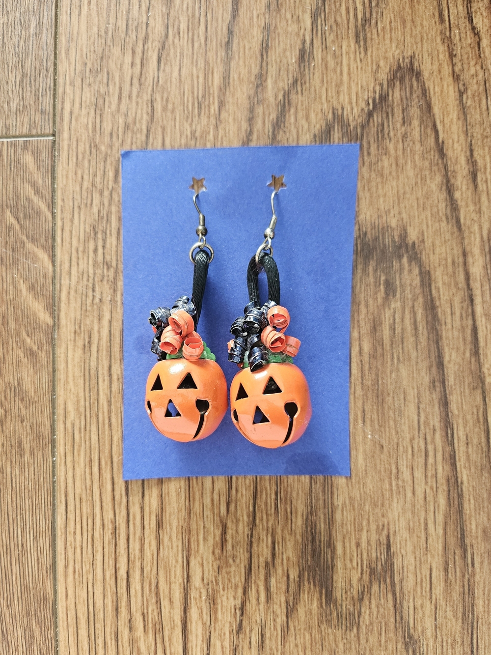 Vintage Jinggly Jack-O-Lantern Earrings